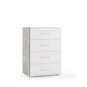 Komoda sypialnia 4 szuflady szary biały nowoczesny design Oferta