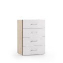 Biała komoda do sypialni i biura 4 szuflady z drewna nowoczesny design Oferta