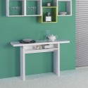 Drewniany rozkładany stół biały 120x35-70cm do pokoju lub biura Oplà Rabaty