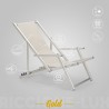Morski leżak plażowy ze składanymi aluminiowymi podłokietnikami Riccione Gold Lux Sprzedaż