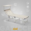 Łóżko plażowe, składany leżak z aluminium Gabicce Gold 