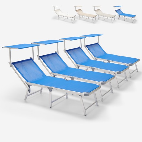 4 leżaki plażowe składane leżaki z aluminium Gabicce Gold Promocja