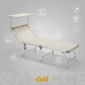 4 leżaki plażowe składane leżaki z aluminium Gabicce Gold 