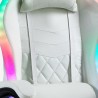 Biały fotel do gier ergonomiczny rozkładany masujący LED Pixy Plus Zakup