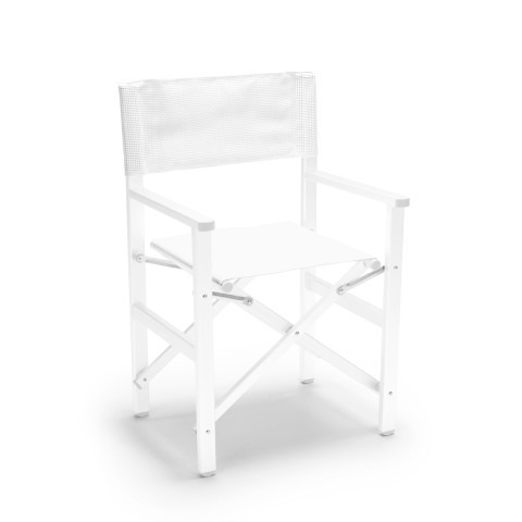 Składane krzesło plażowe z aluminium w kolorze białym Regista Gold White