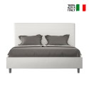 Podwójne łóżko 160x190 ze schowkiem nowoczesna imitacja skóry Focus M Oferta