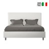 Podwójne łóżko 160x190 ze schowkiem nowoczesna imitacja skóry Focus M Oferta