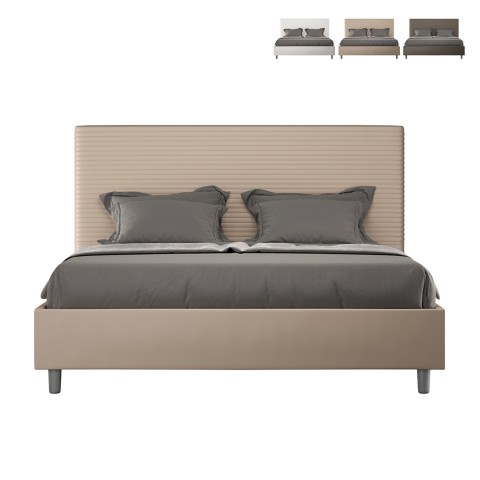 Podwójne łóżko ze schowkiem 170x200 nowoczesne imitacja skóry Focus M3