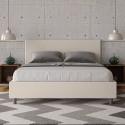 Podwójne łóżko 160x190 ze schowkiem nowoczesne imitacja skóry Adele M Sprzedaż