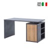 Drewniane biurko 140x69cm z drzwiczkami kolor szaro – dębowy Sprzedaż