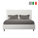 Łóżko dwuosobowe 160x190 ze schowkiem nowoczesne imitacja skóry Goya M Oferta