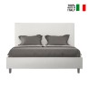 Łóżko dwuosobowe 160x190 ze schowkiem nowoczesne imitacja skóry Goya M Oferta